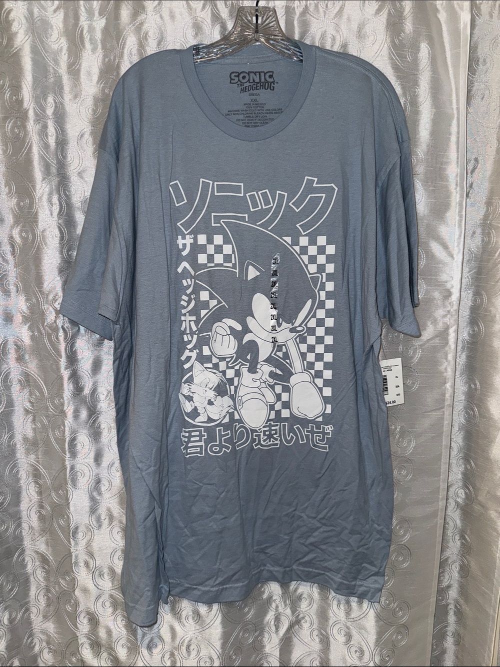 NWT Sega Sonic the Hedgehog Light Blue Graphic Tee Men’s Size 2XL 🔥 G12